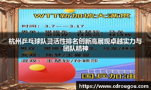 杭州乒乓球队灵活性排名创新高展现卓越实力与团队精神